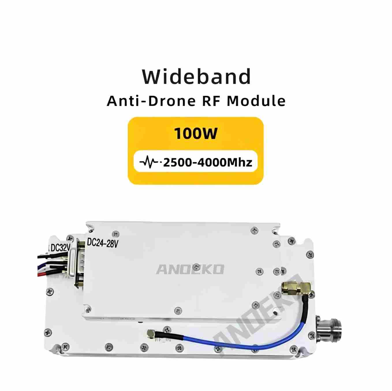 100W 2500-4000MHz Anti-Drone RF Power Amplifier Module | 45dB Gain